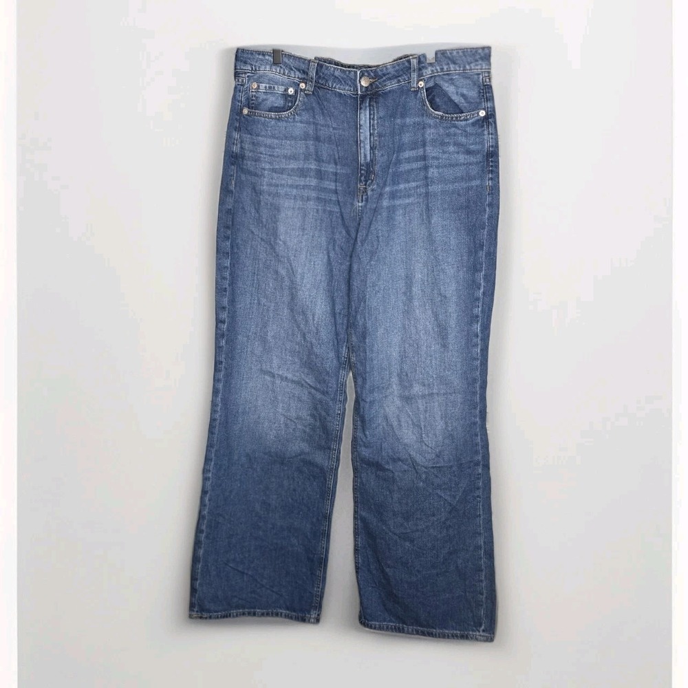 Aero Hight Rise Wide Leg Jeans Women's 14 NWT Medium Wash Denim